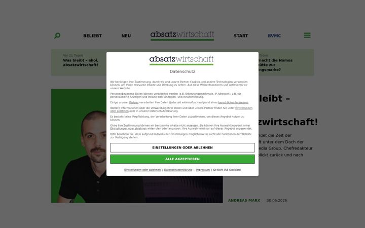 Screenshot of absatzwirtschaft.de