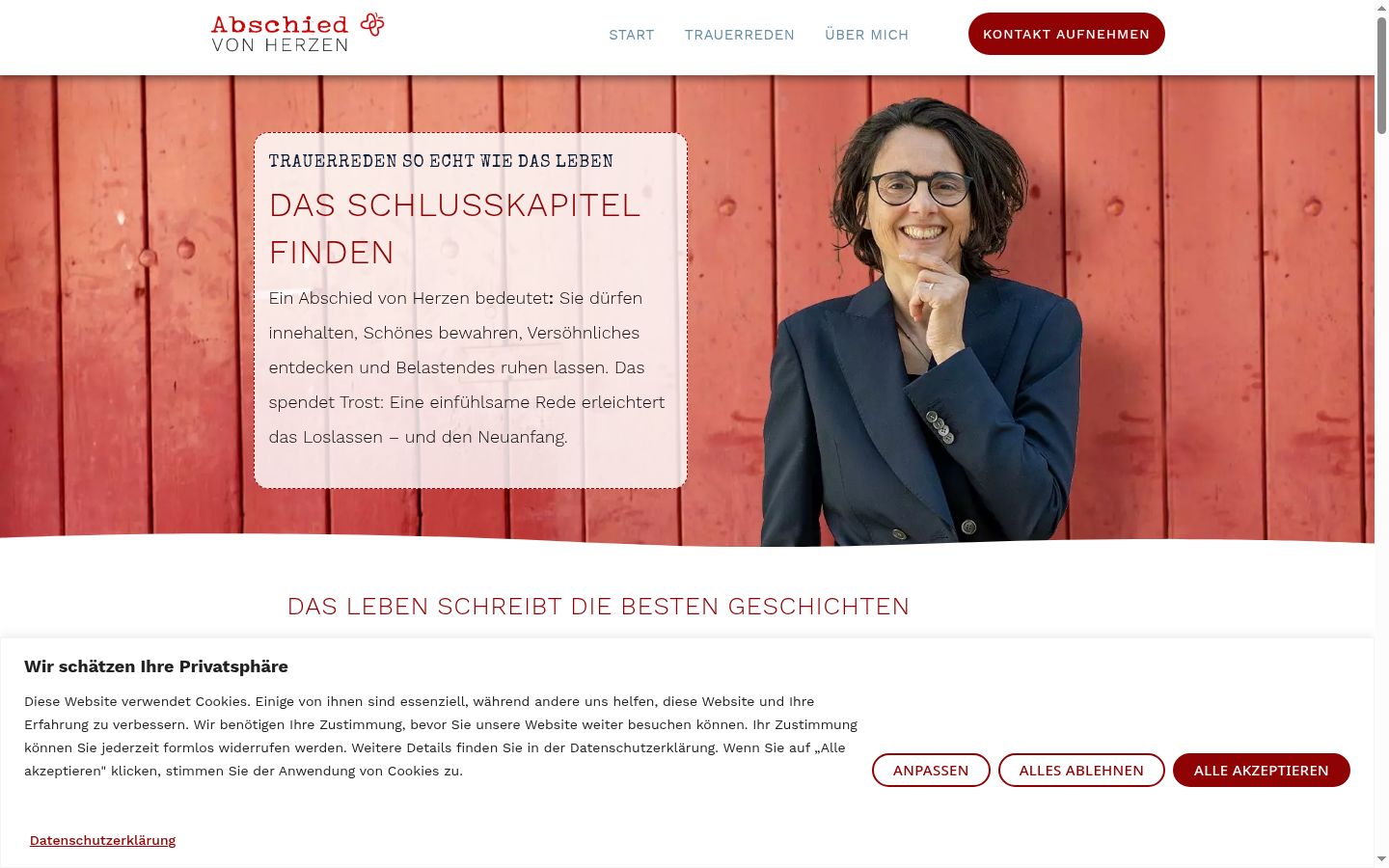 Screenshot des Einwilligungsbanners vor jeglicher Interaktion