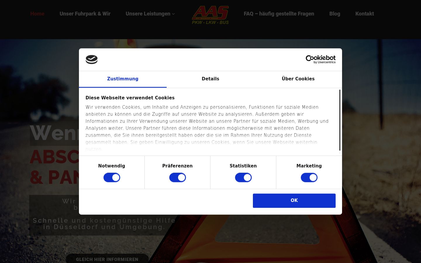 Screenshot of the consent banner shown before any interaction