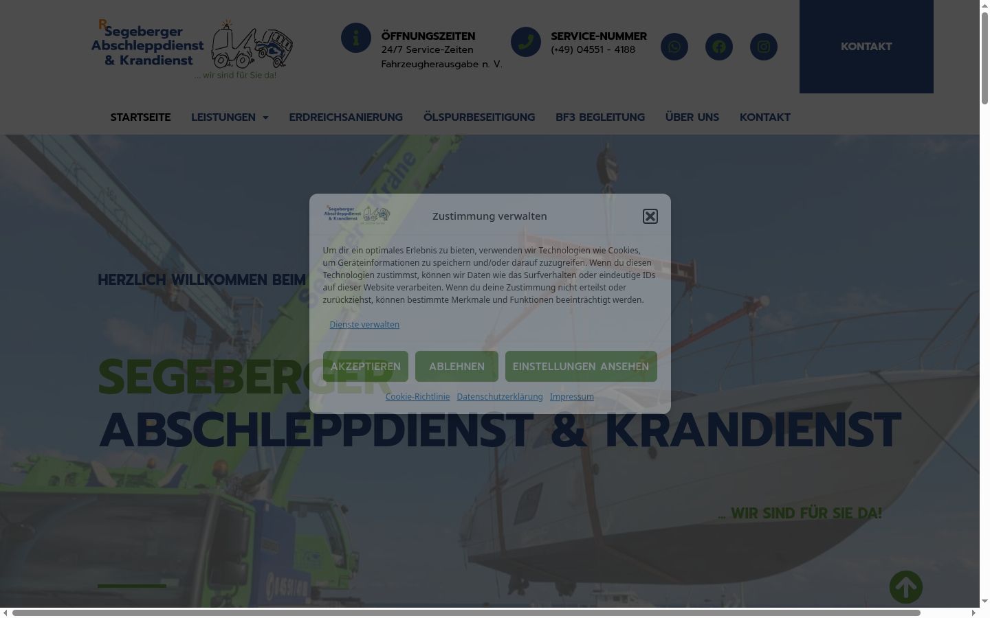 Screenshot van de toestemmingsbanner zoals getoond vóór enige interactie