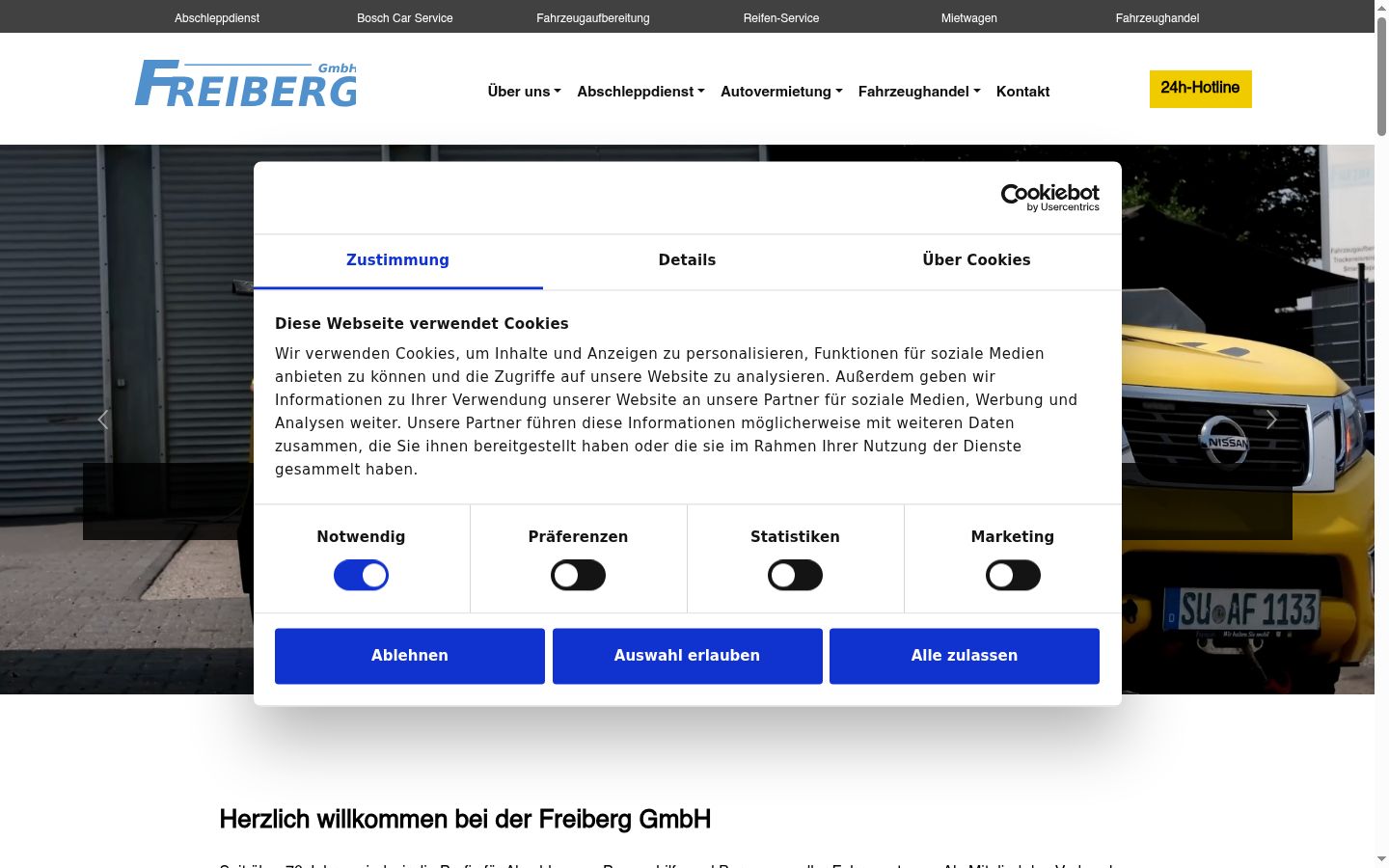 Screenshot of the consent banner shown before any interaction