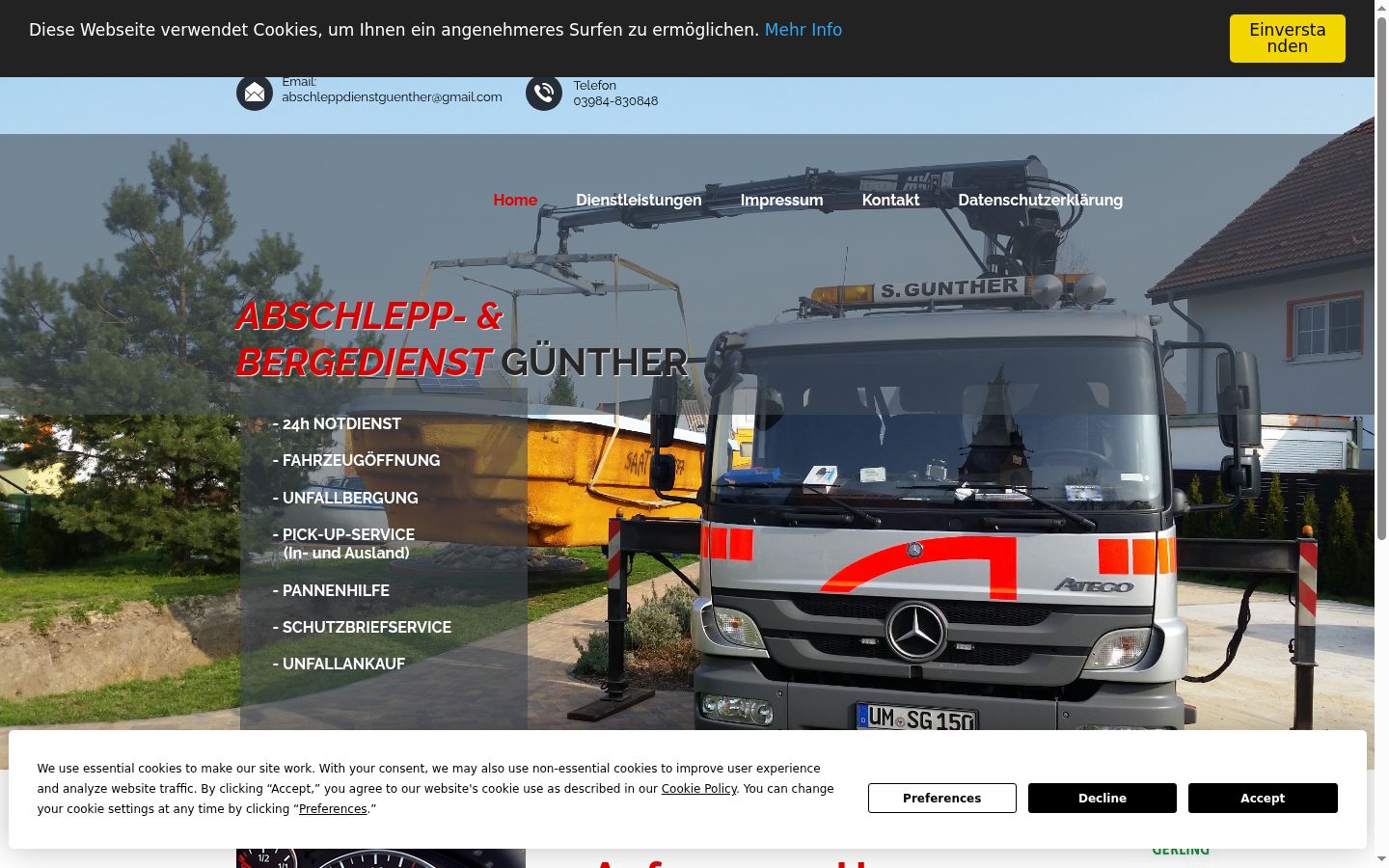 Screenshot del banner di consenso mostrato prima di qualsiasi interazione