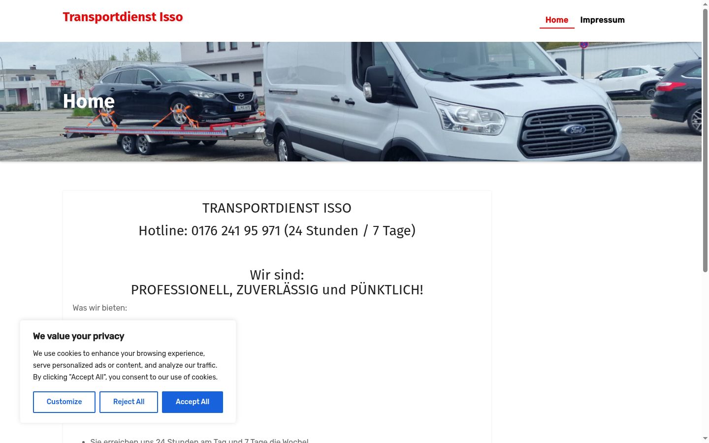 Screenshot of the consent banner shown before any interaction