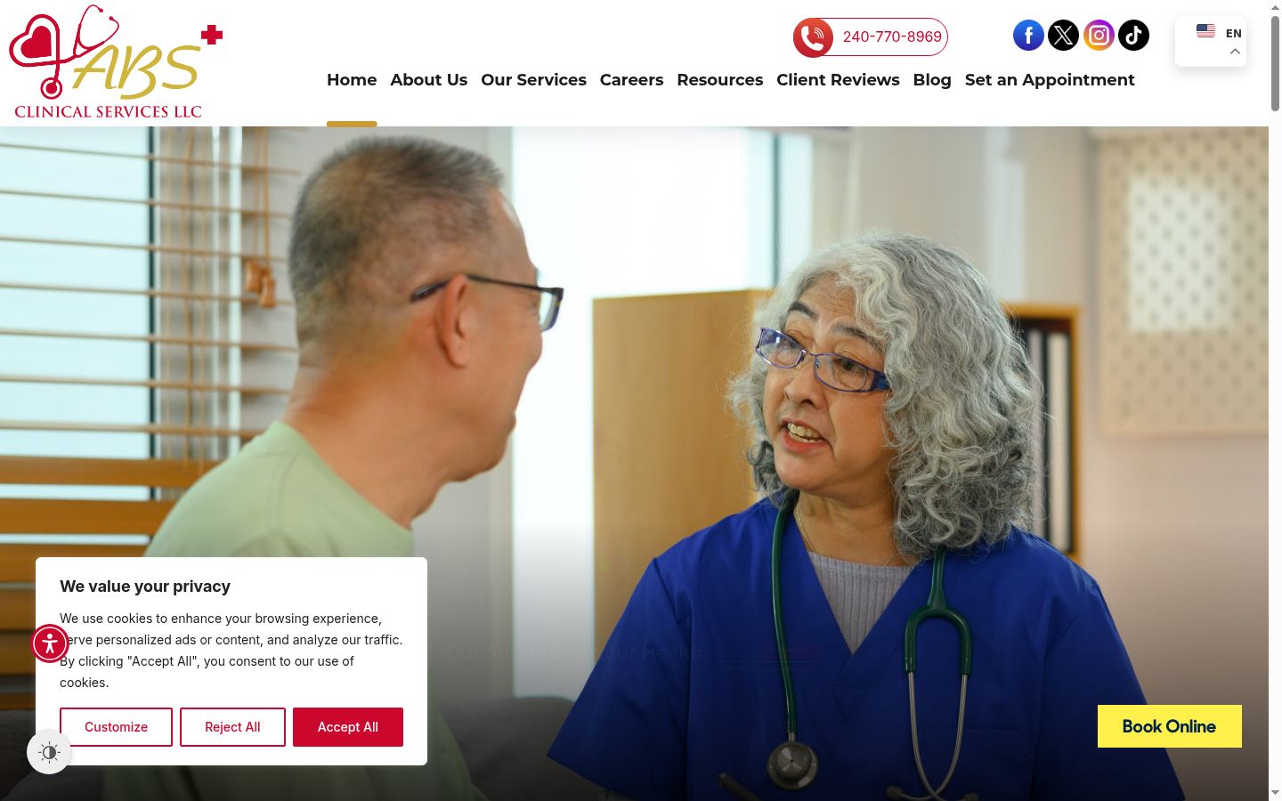 Screenshot of the consent banner shown before any interaction