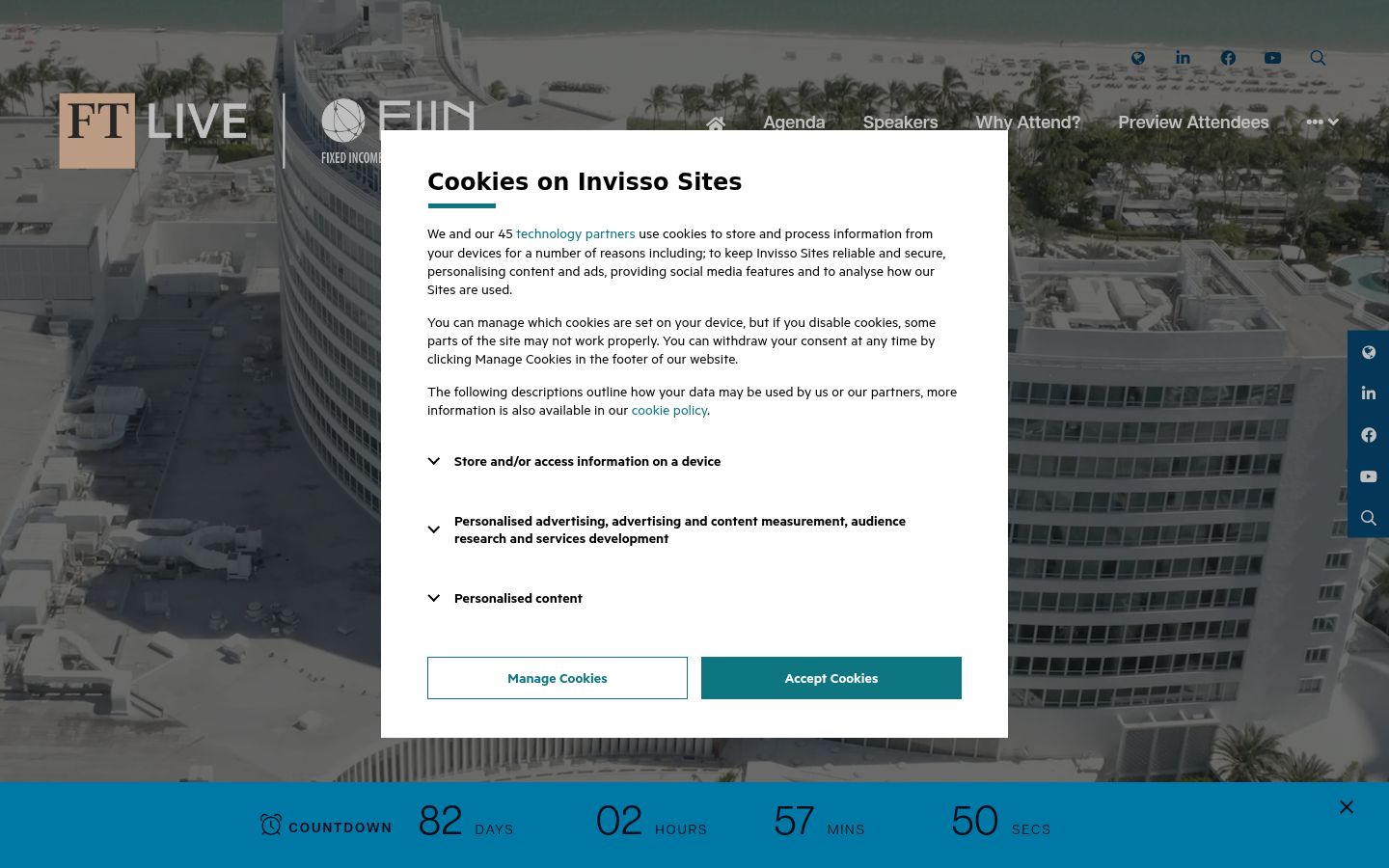 Screenshot of the consent banner shown before any interaction
