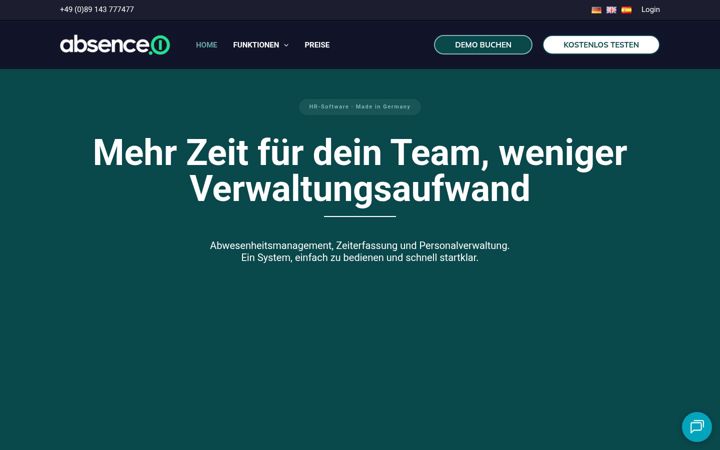 Screenshot of absence.io