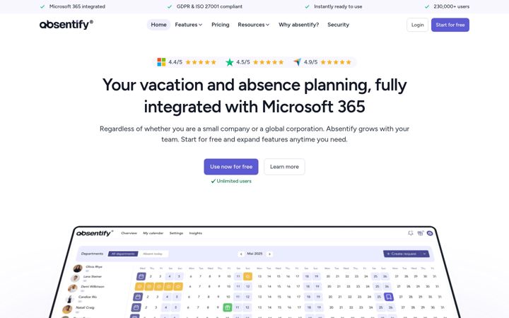Screenshot of absentify.com