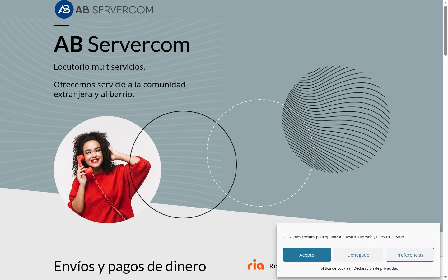 Screenshot del banner di consenso mostrato prima di qualsiasi interazione