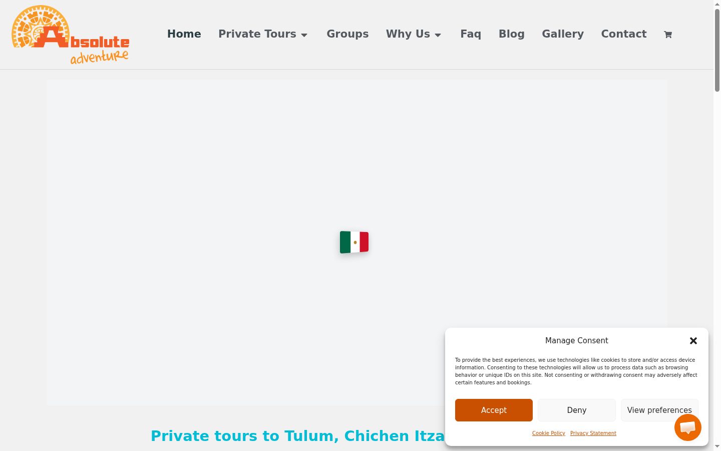 Screenshot of the consent banner shown before any interaction