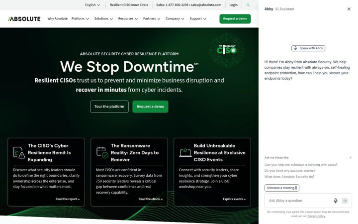 Screenshot of absolute.com