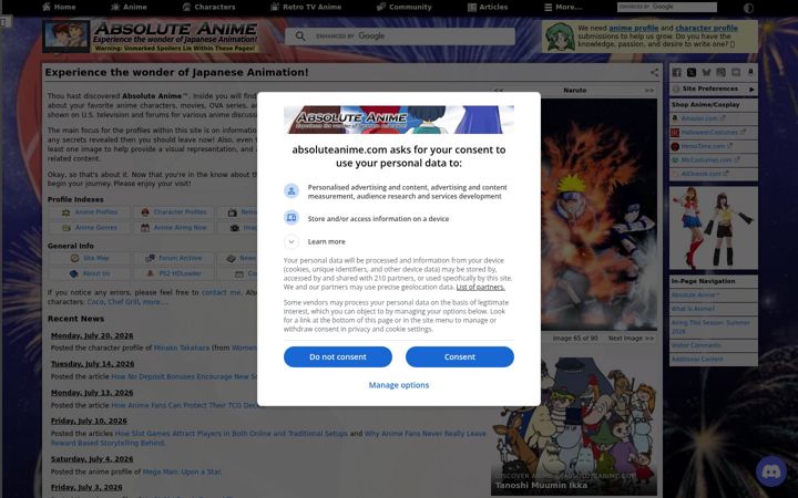 Screenshot of absoluteanime.com