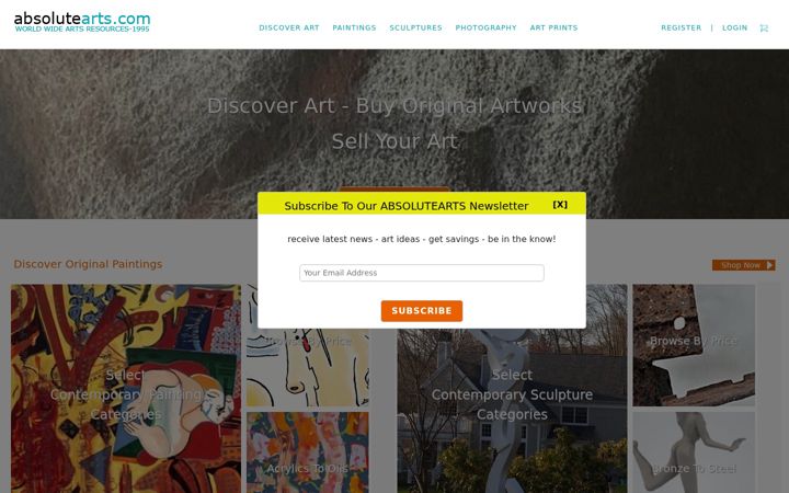 Screenshot of absolutearts.com