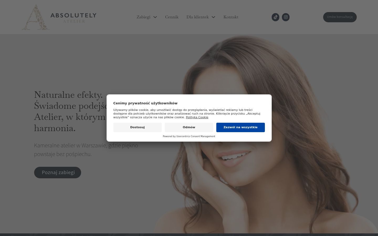 Screenshot del banner di consenso mostrato prima di qualsiasi interazione