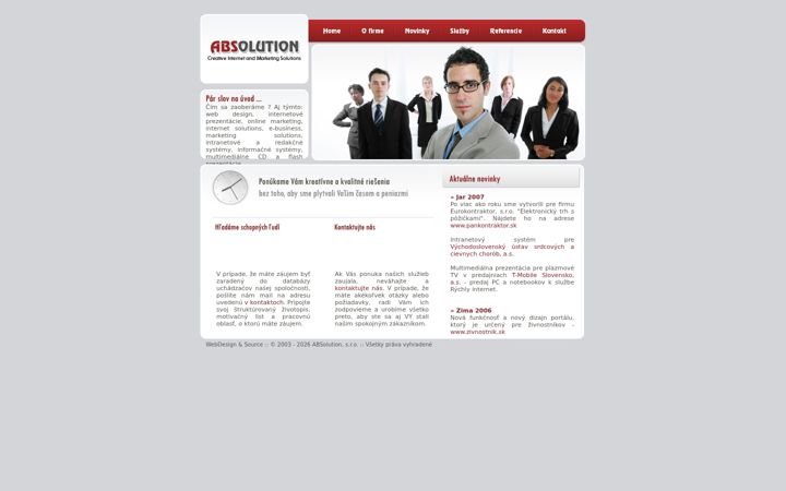Screenshot of absolution.sk
