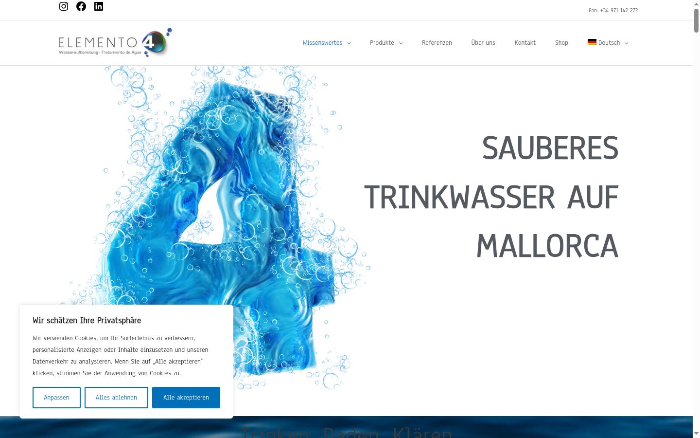 Screenshot of the consent banner shown before any interaction