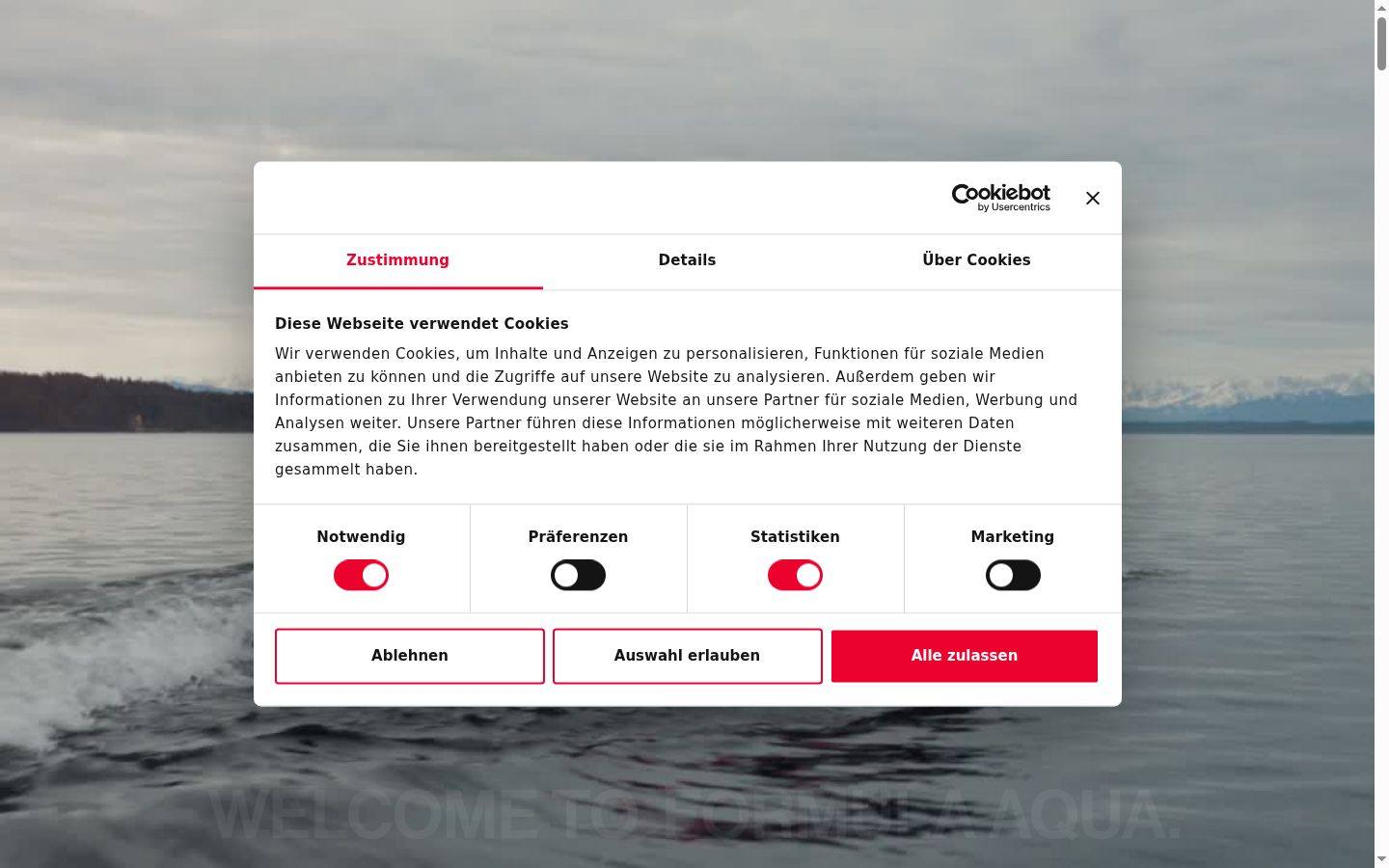 Sutikimo reklamjuostės, rodytos prieš bet kokią sąveiką, ekrano kopija