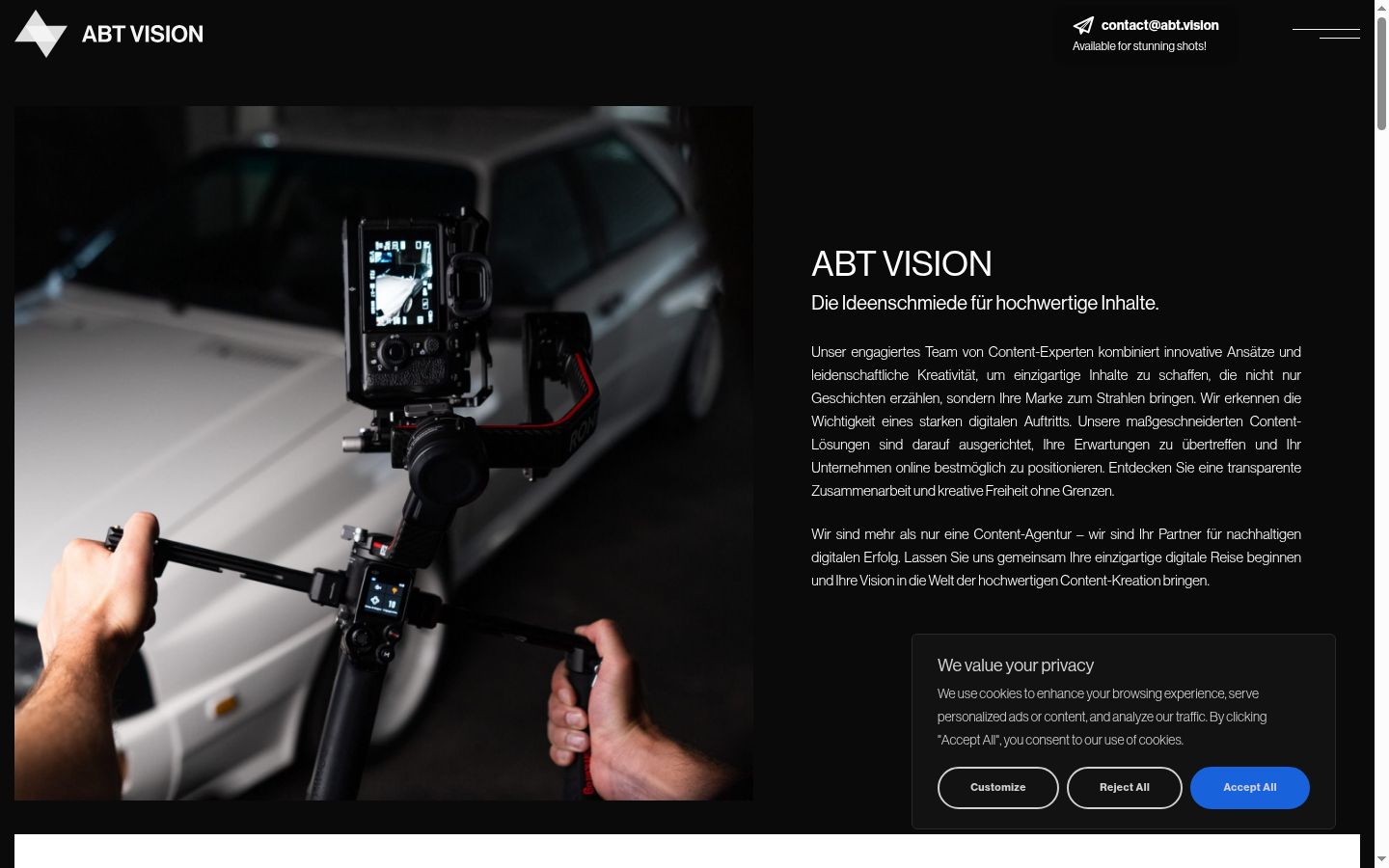 Screenshot of the consent banner shown before any interaction