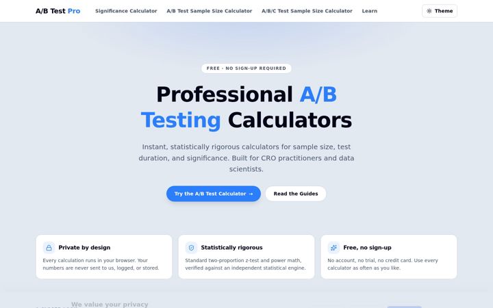 Screenshot of abtestpro.com