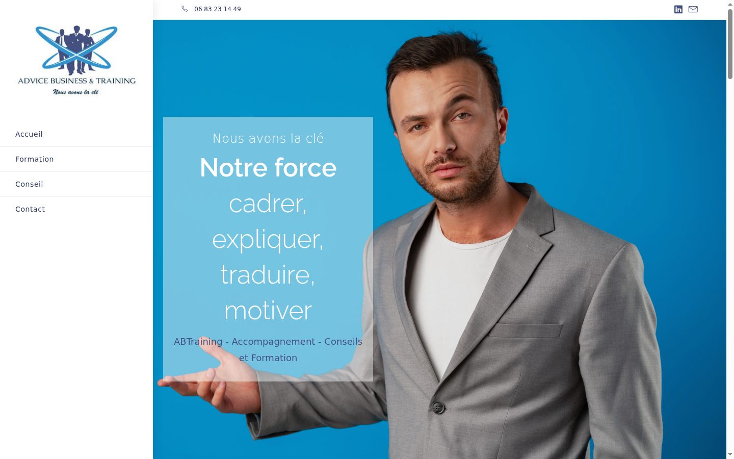 Capture d'écran de la bannière de consentement affichée avant toute interaction