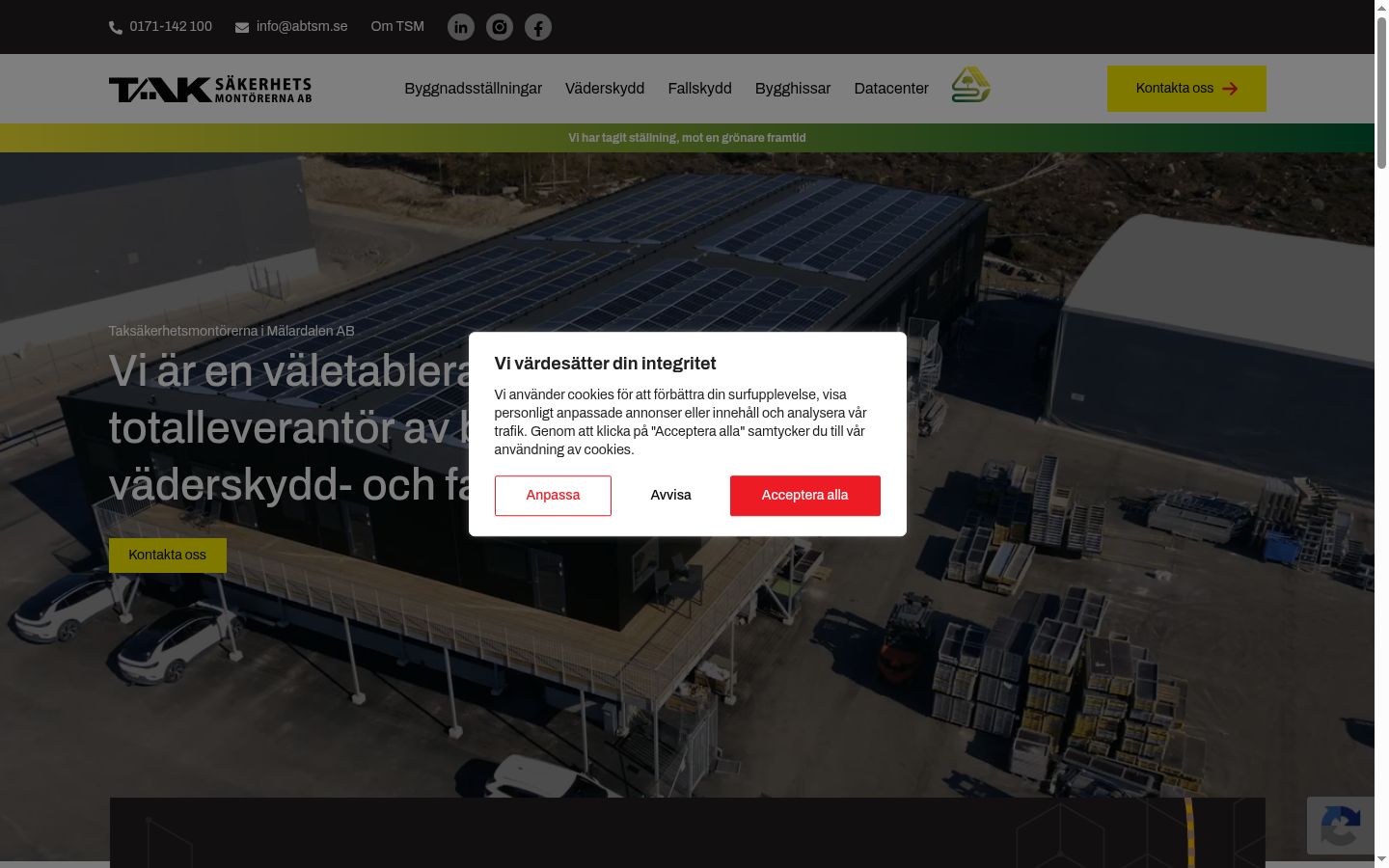 Screenshot of the consent banner shown before any interaction