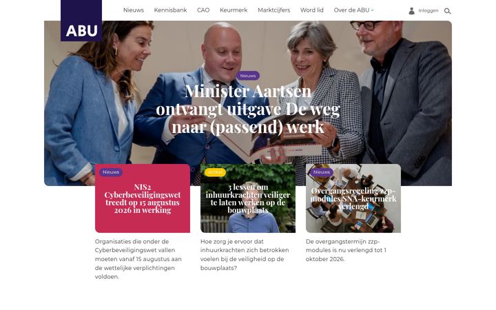 Screenshot of abu.nl