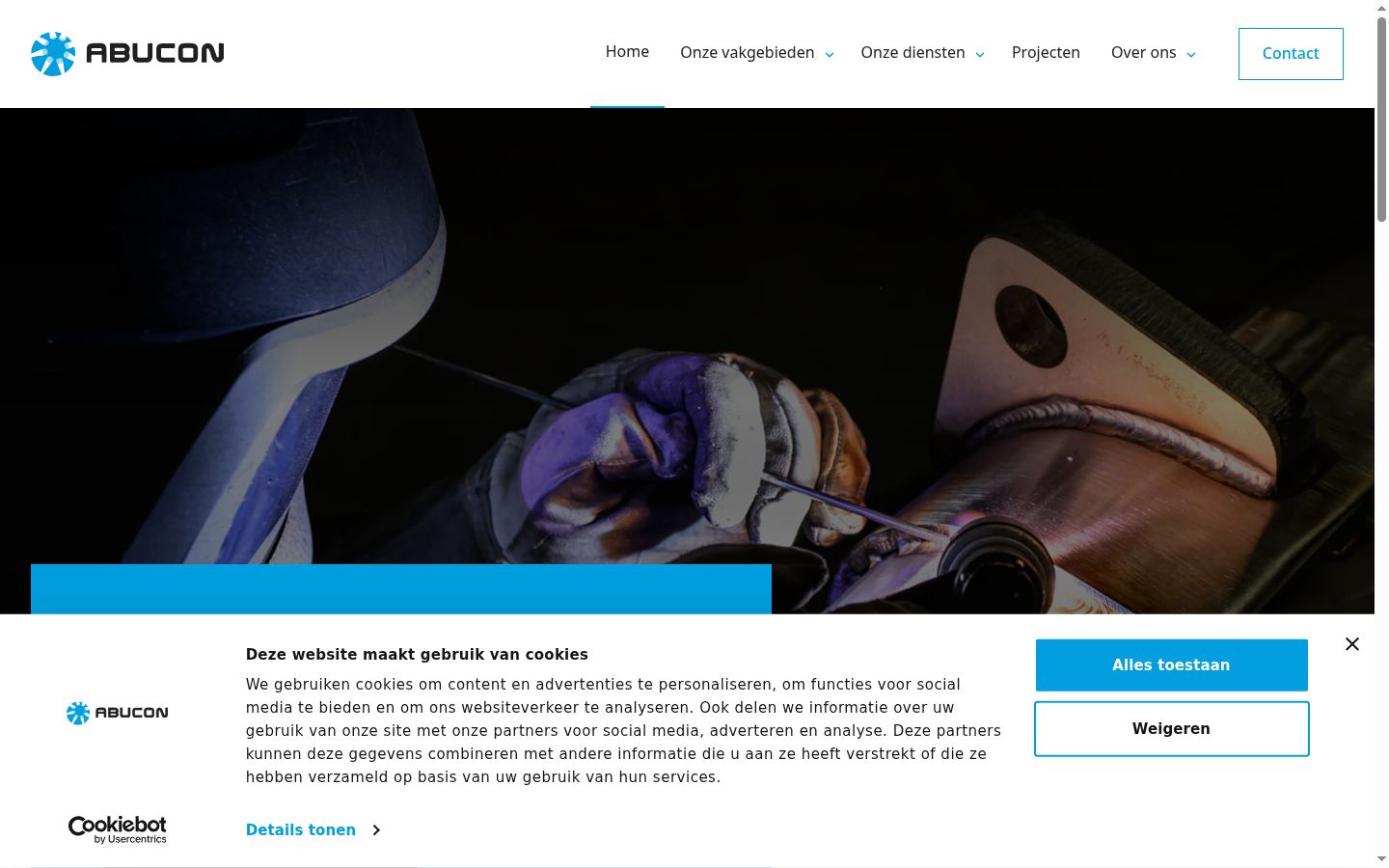 Captura de ecrã do banner de consentimento apresentado antes de qualquer interação