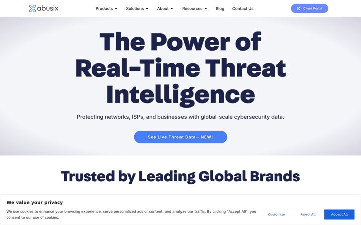 Screenshot of abusix.com