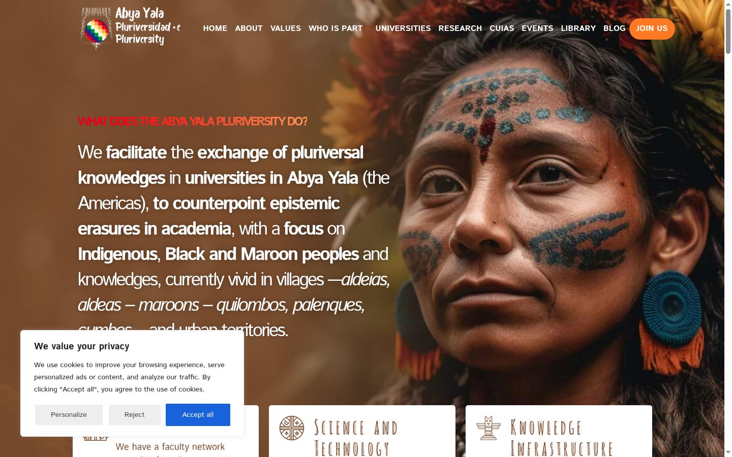 Screenshot of the consent banner shown before any interaction