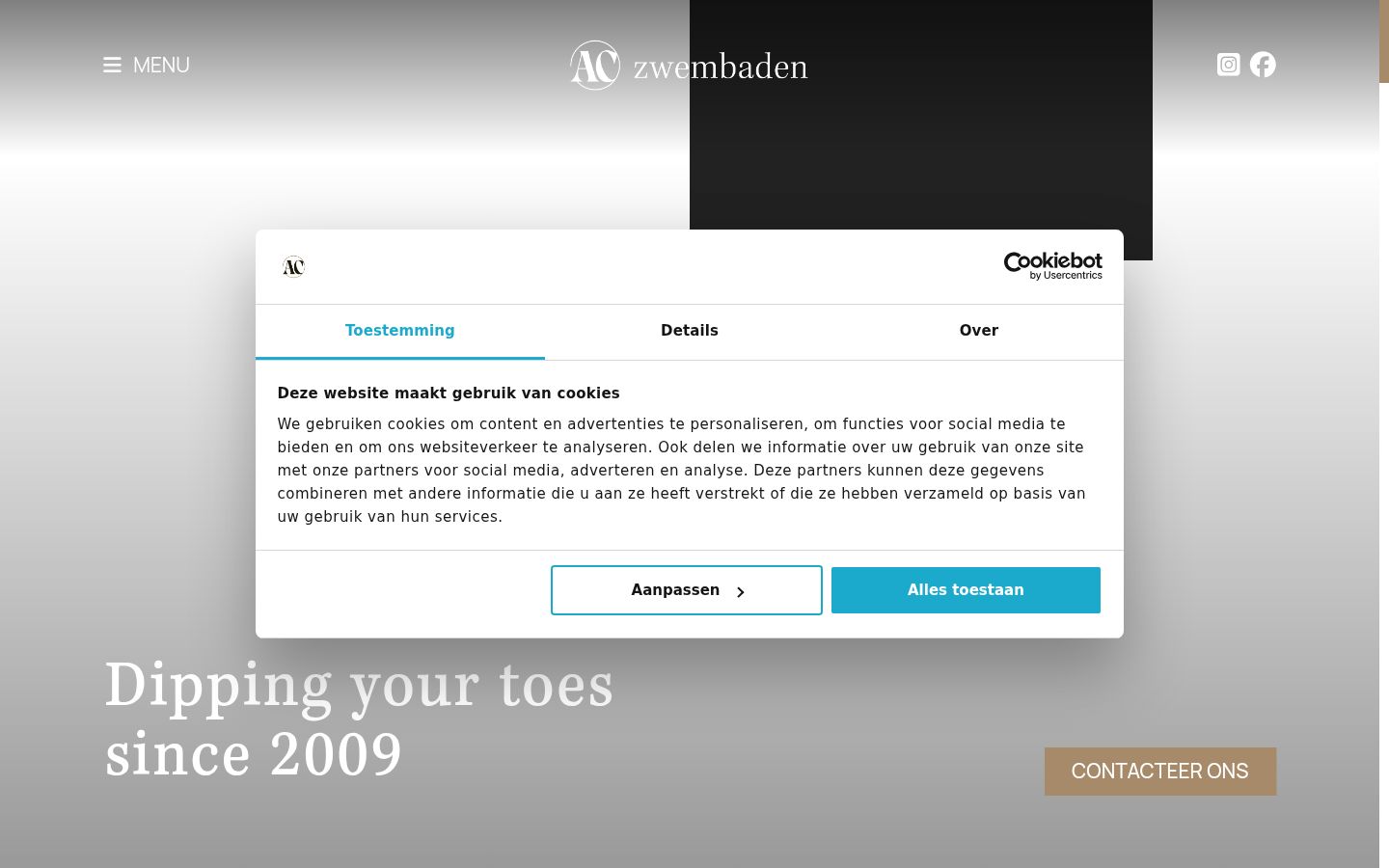 Screenshot of the consent banner shown before any interaction