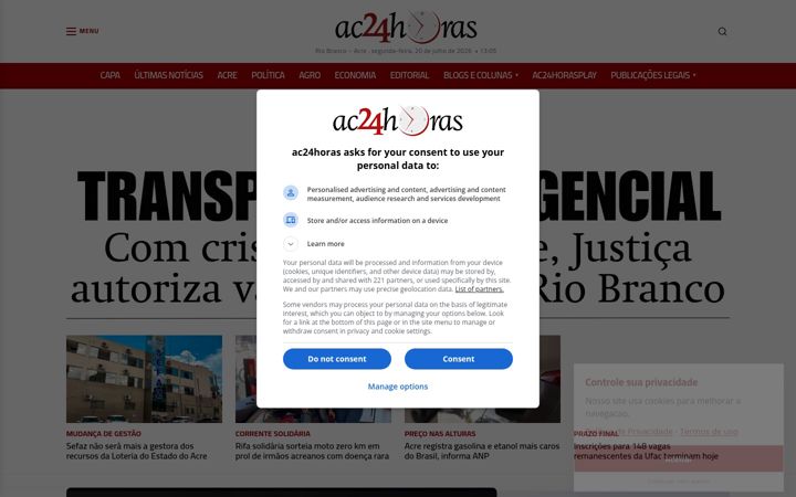 Screenshot of ac24horas.com