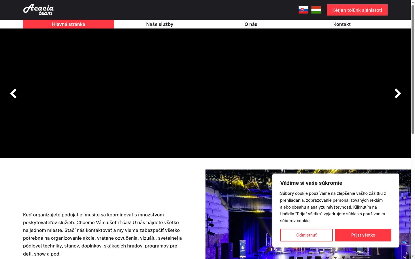 Posnetek zaslona pasice za privolitev, prikazane pred kakršno koli interakcijo