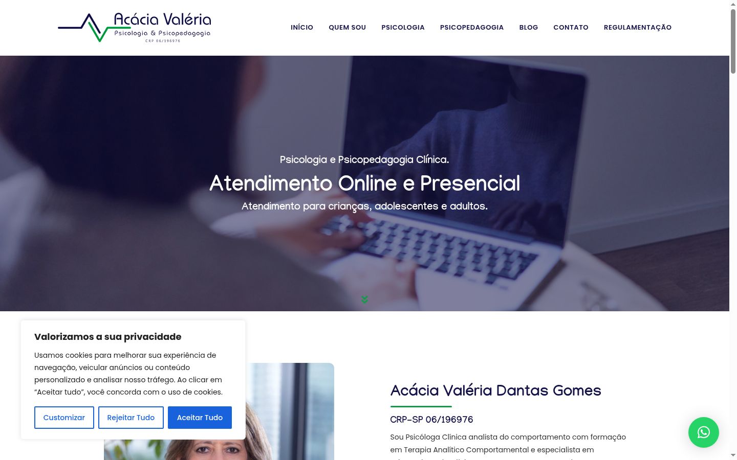 Captura de ecrã do banner de consentimento apresentado antes de qualquer interação