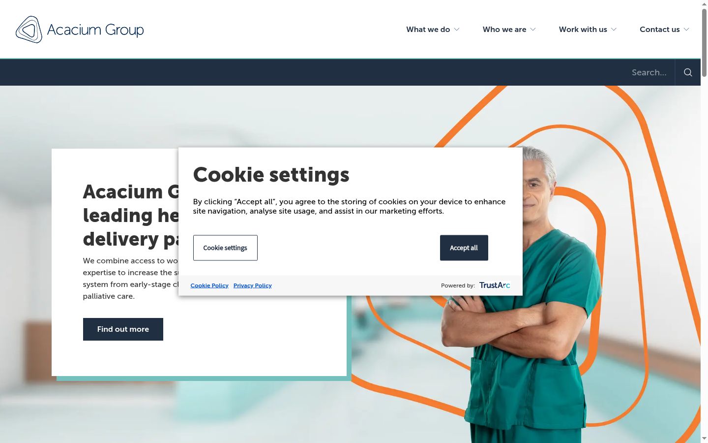 Screenshot del banner di consenso mostrato prima di qualsiasi interazione