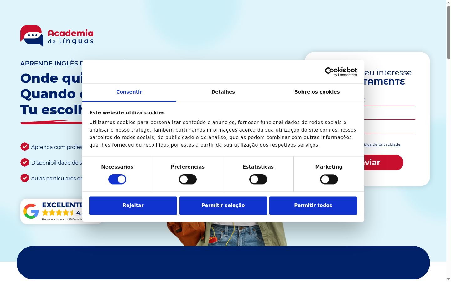 Sutikimo reklamjuostės, rodytos prieš bet kokią sąveiką, ekrano kopija