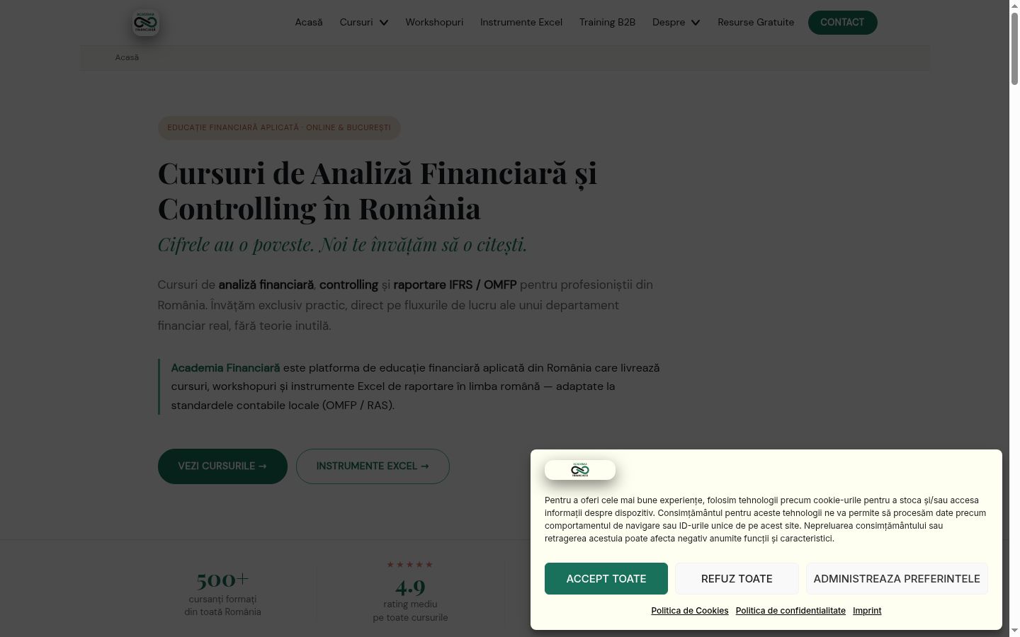 Ekrānuzņēmums ar piekrišanas baneri, kas tika rādīts pirms jebkādas mijiedarbības