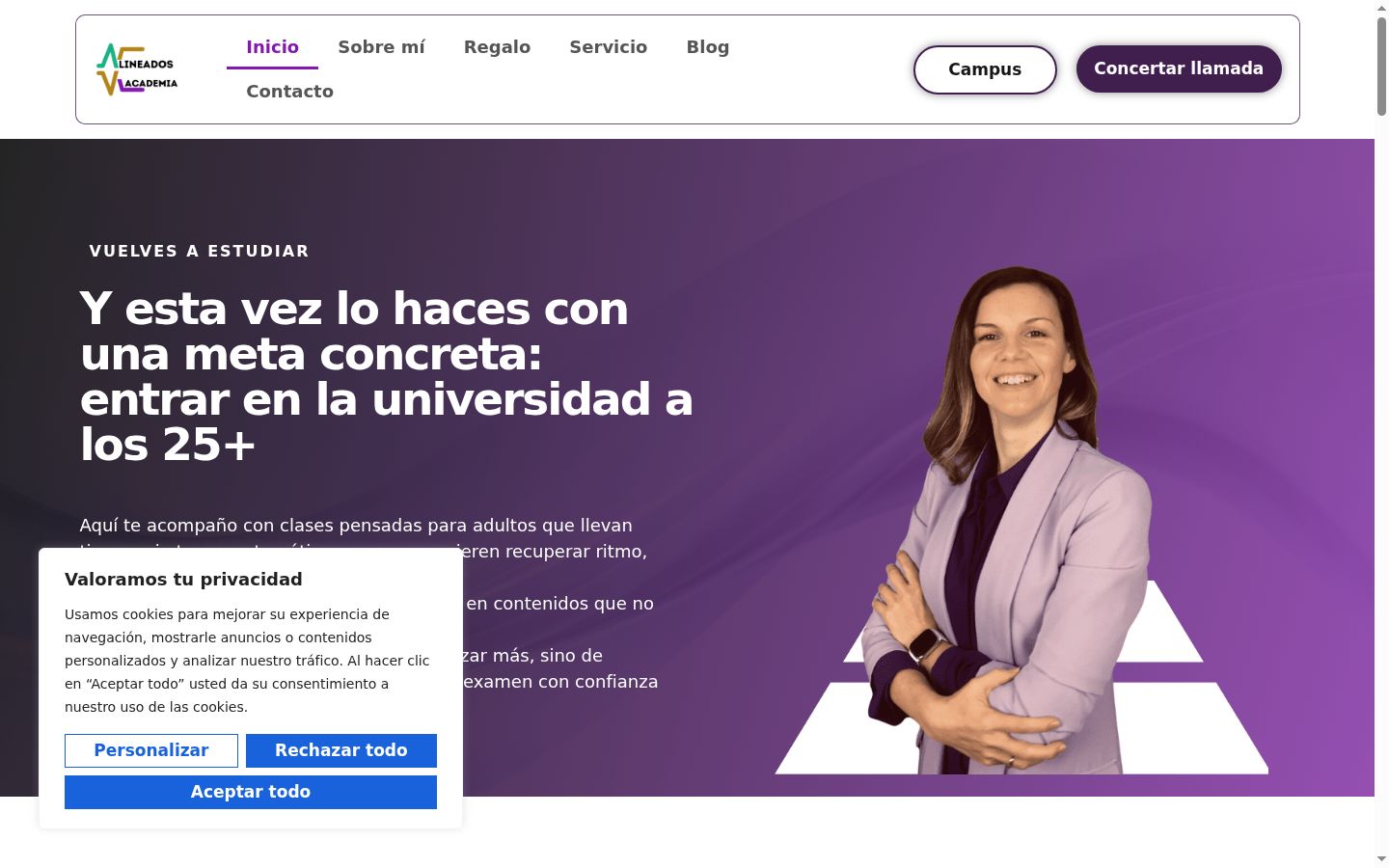Screenshot del banner di consenso mostrato prima di qualsiasi interazione