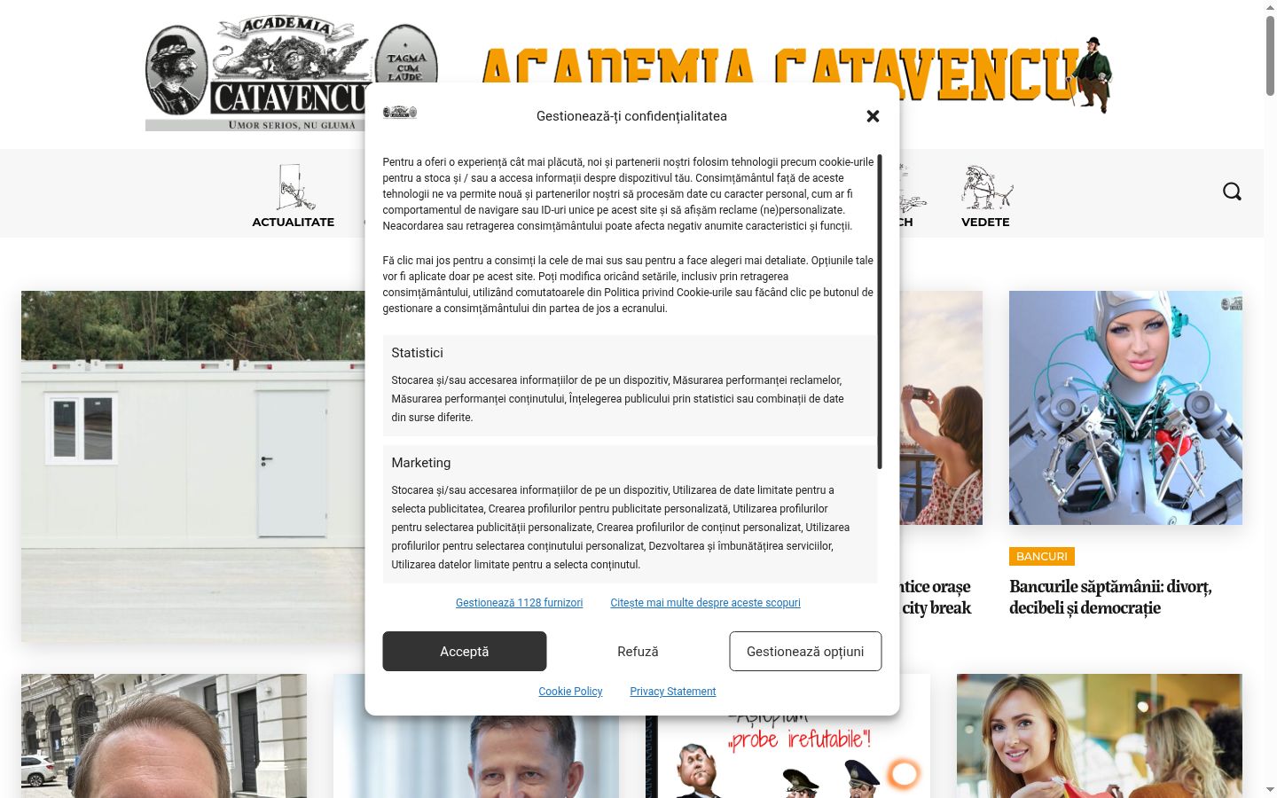 Snimka zaslona bannera za privolu prikazanog prije bilo kakve interakcije
