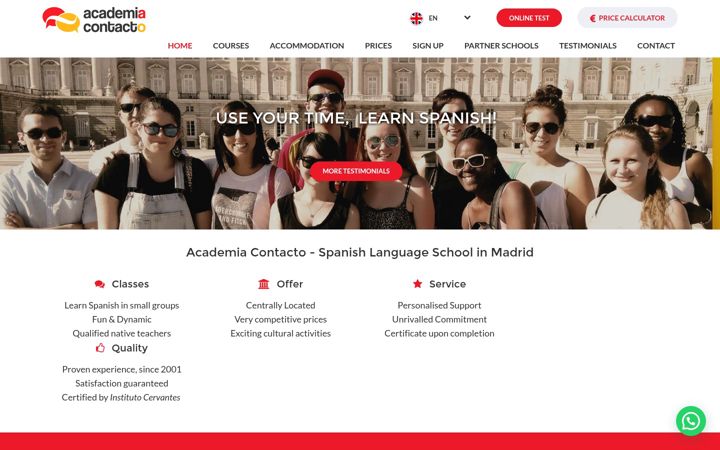 Screenshot van academiacontacto.com