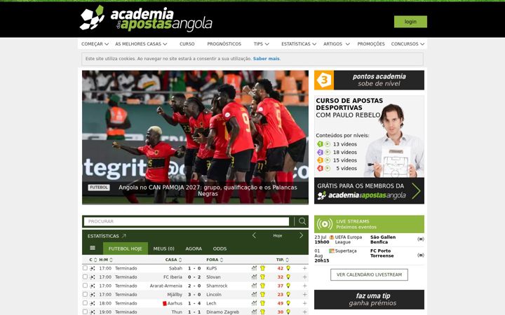 Screenshot of academiadasapostasangola.com