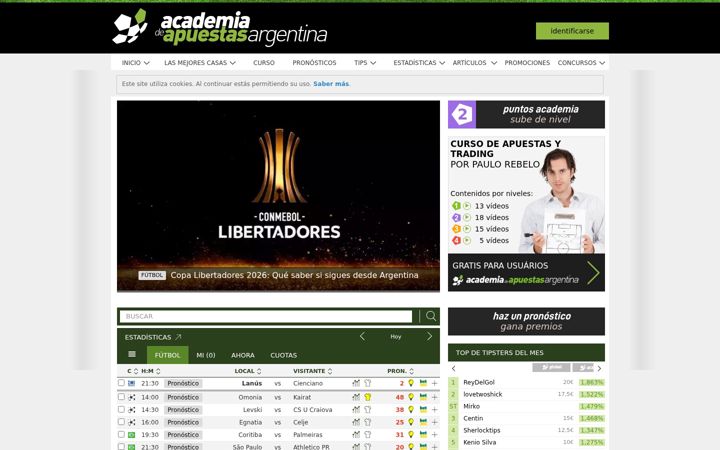 Screenshot of academiadeapuestasargentina.com