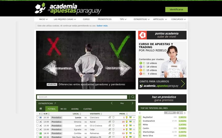 Screenshot von academiadeapuestasparaguay.com