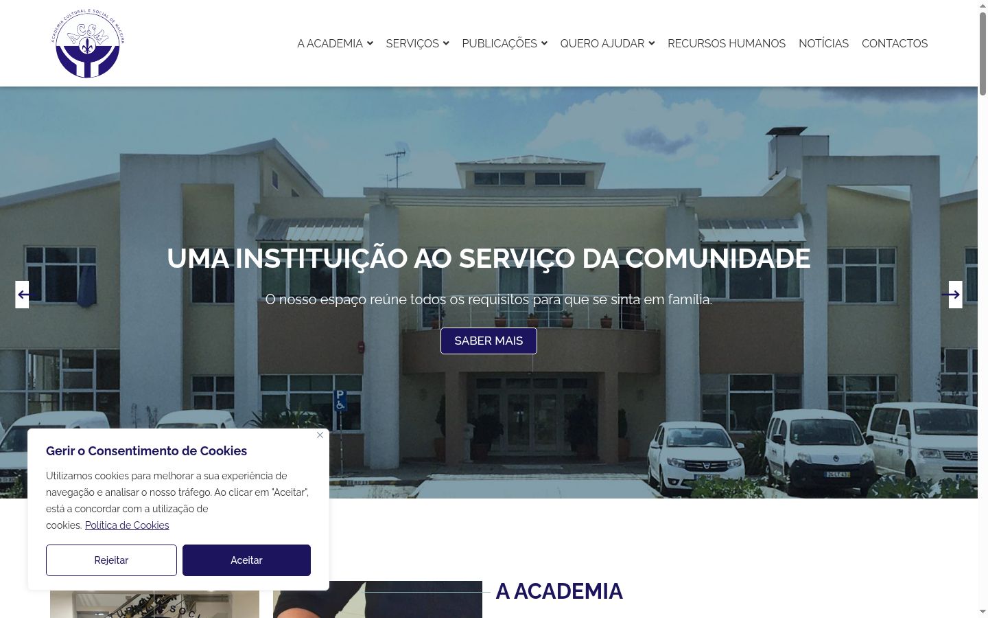 Screenshot of the consent banner shown before any interaction