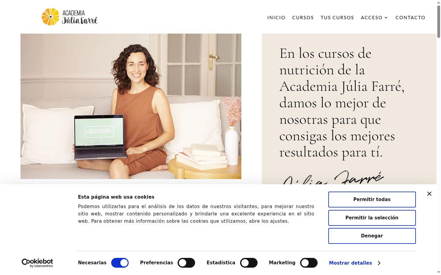 Screenshot del banner di consenso mostrato prima di qualsiasi interazione