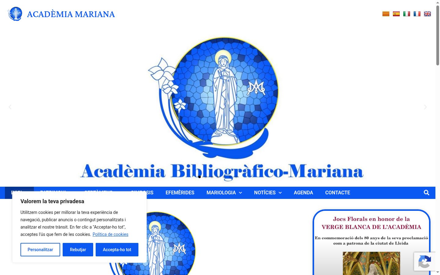 Screenshot del banner di consenso mostrato prima di qualsiasi interazione