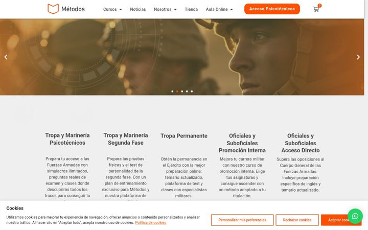 Captură de ecran a academiametodos.com