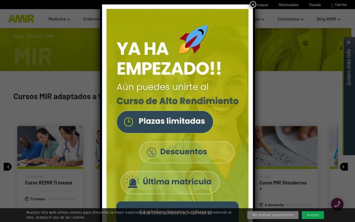 Screenshot van academiamir.com