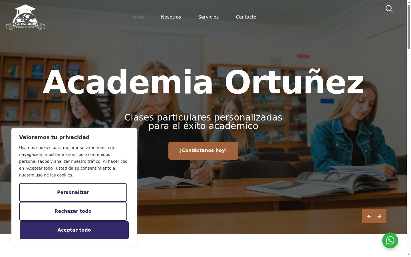 Captura de ecrã do banner de consentimento apresentado antes de qualquer interação