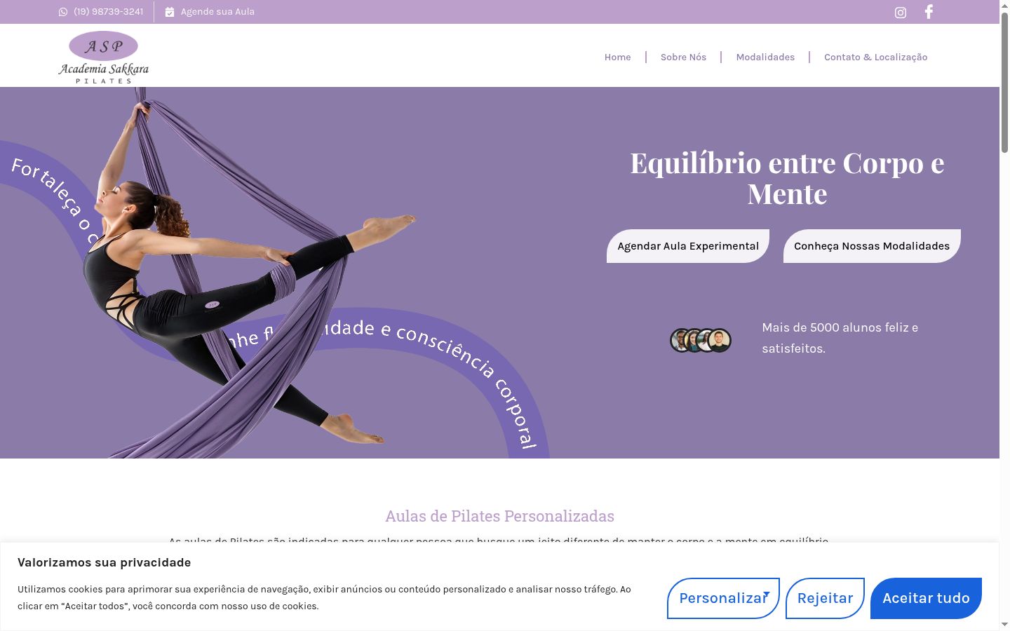 Captura de pantalla del banner de consentimiento mostrado antes de cualquier interacción
