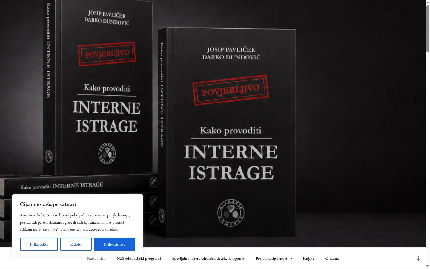 Captura de ecrã do banner de consentimento apresentado antes de qualquer interação