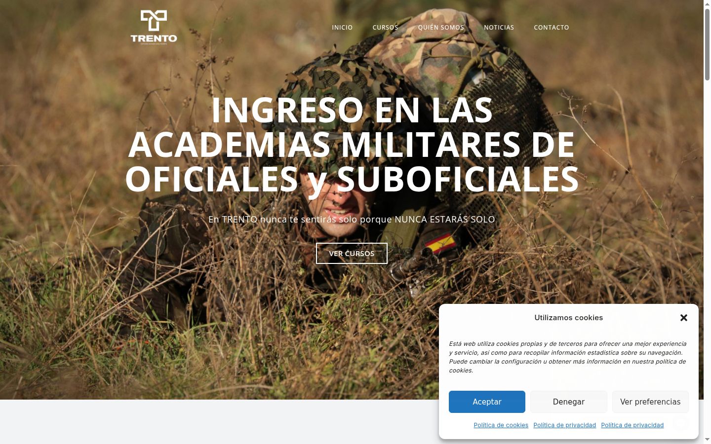 Screenshot del banner di consenso mostrato prima di qualsiasi interazione